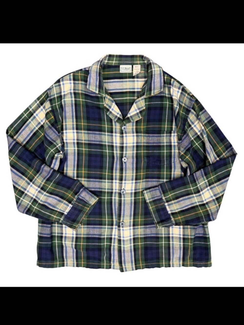 VINTAGE Men's‎ L.L. BEAN Plaid Flannel Pajama Shirt | Size L